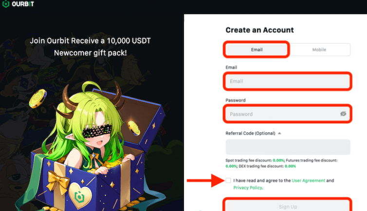  ثبت نام صرافی اوربیت Ourbit